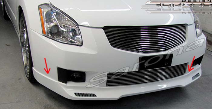 Custom Nissan Maxima Front Bumper Add-on Sedan Front Lip Splitter (2007 