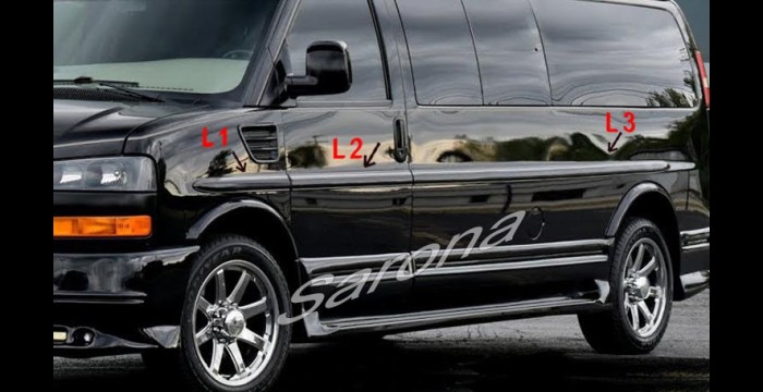 Custom GMC Savana Van  Body Side Molding (2003 - 2024) - $590.00 (Part #GM-001-BD)